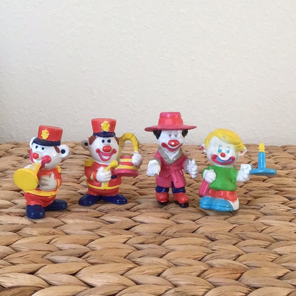 4 Vintage Mego Corp Clown Figurines, 1981